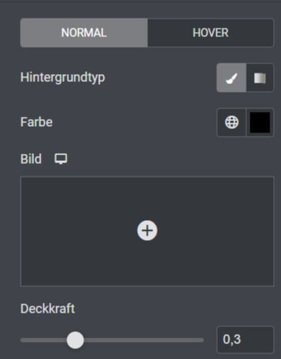 Hintergrund Deckkraft Elementor