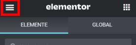 Einstellungen Elementor