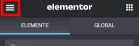 Einstellungen Elementor 