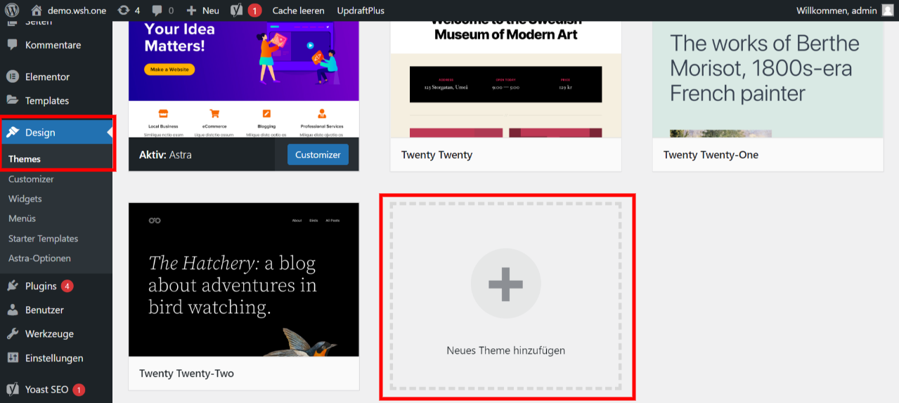 Theme auswahl WordPress