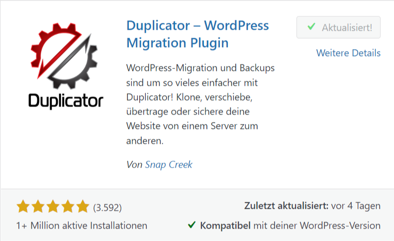 Duplicator Plugin